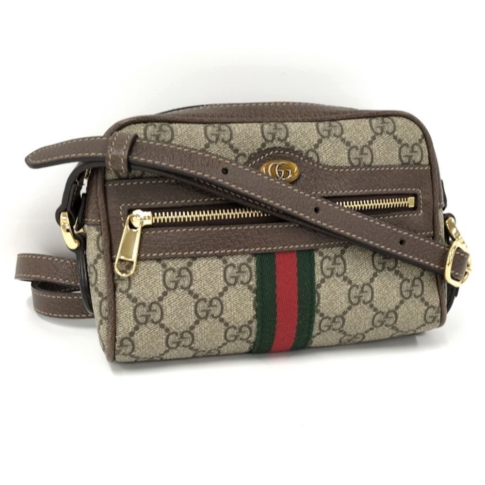 GUCCI Ophidia Shoulder Bag in GG Supreme Leather Beige Brown